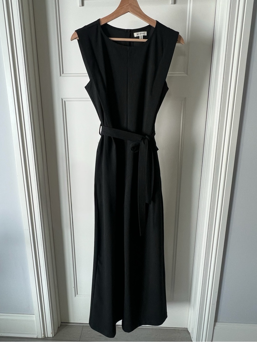 Max Studio Black Sleeveless Belted Jumpsuit Romper